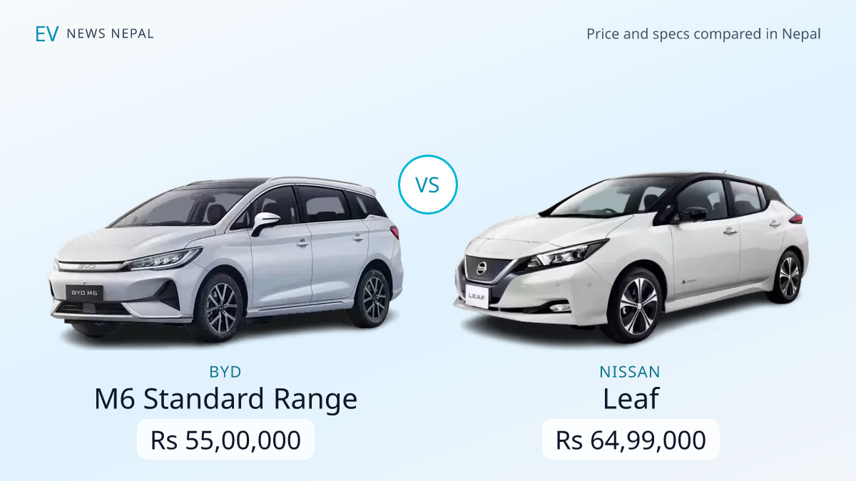 BYD M6 Standard Range vs Nissan Leaf | Nepal 2026
